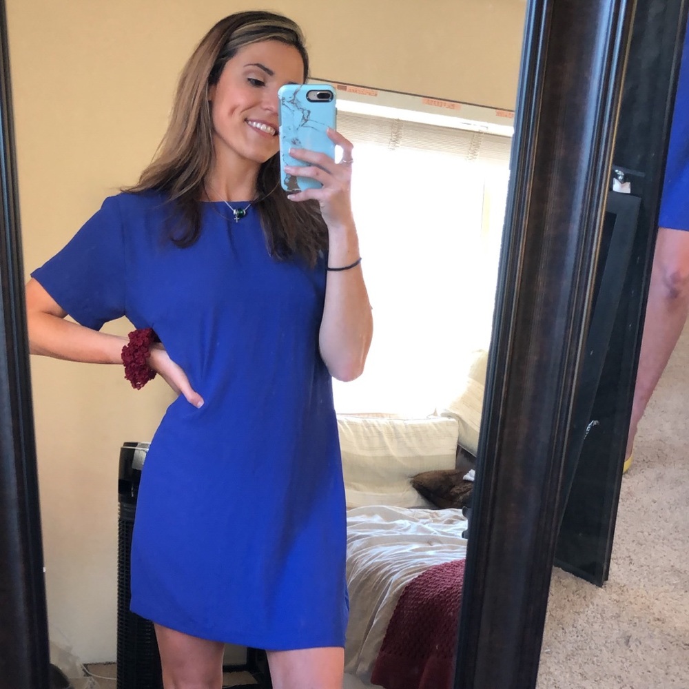 Royal blue t-shirt dress